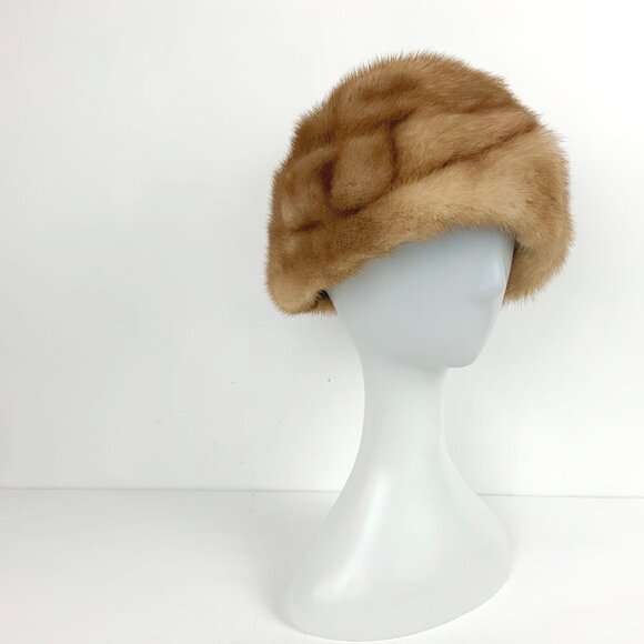 Pastel Mink Fur Hat Bucket Style Genuine Fur Sz 22" - Picture 8 of 15